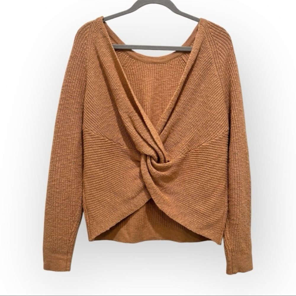 Aerie Tie-Back Oversized Sweater - Size Small - Beige/Peach - Picture 2 of 4